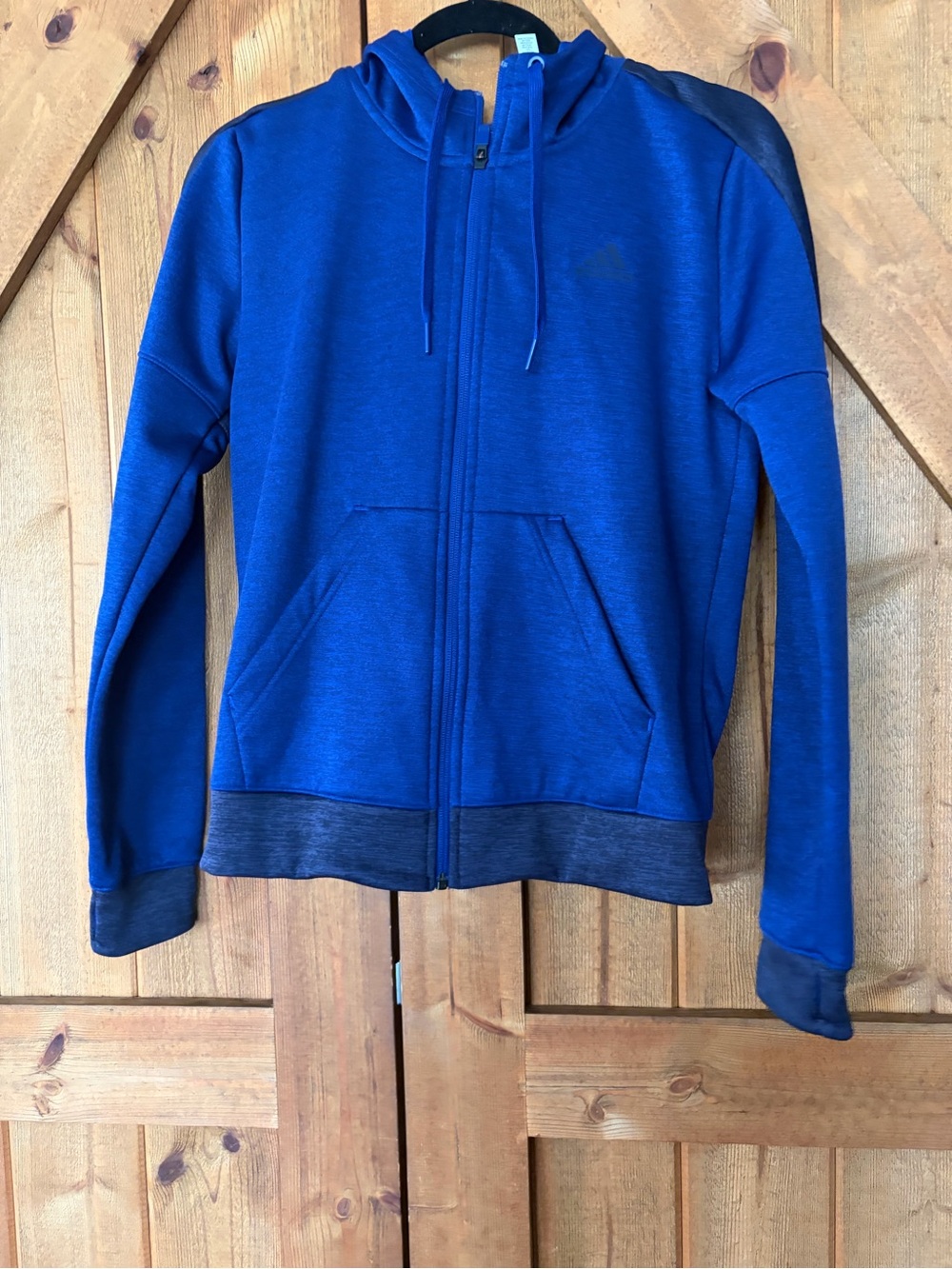 adidas women Royal Blue Full-Zip Hooded Jacket